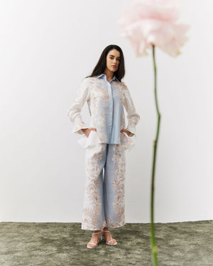 Women Carol Printed Elasticated Straight Leg Trousers