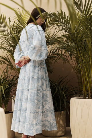 Women Rowdha Ruffle Printed Maxi Dress