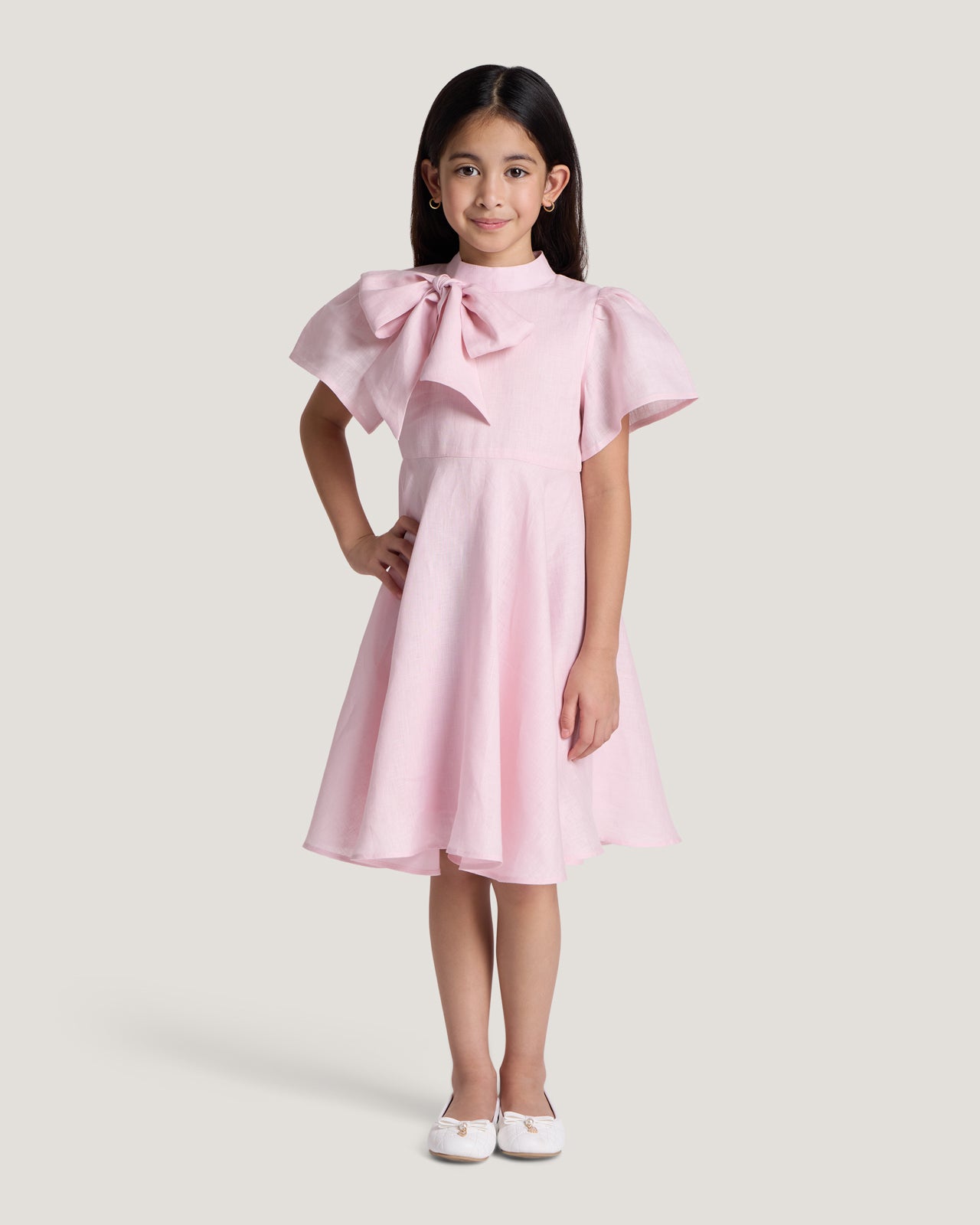 Girls Front Bow Dress
