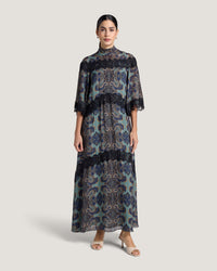 Magda Lace Printed Maxi Dress