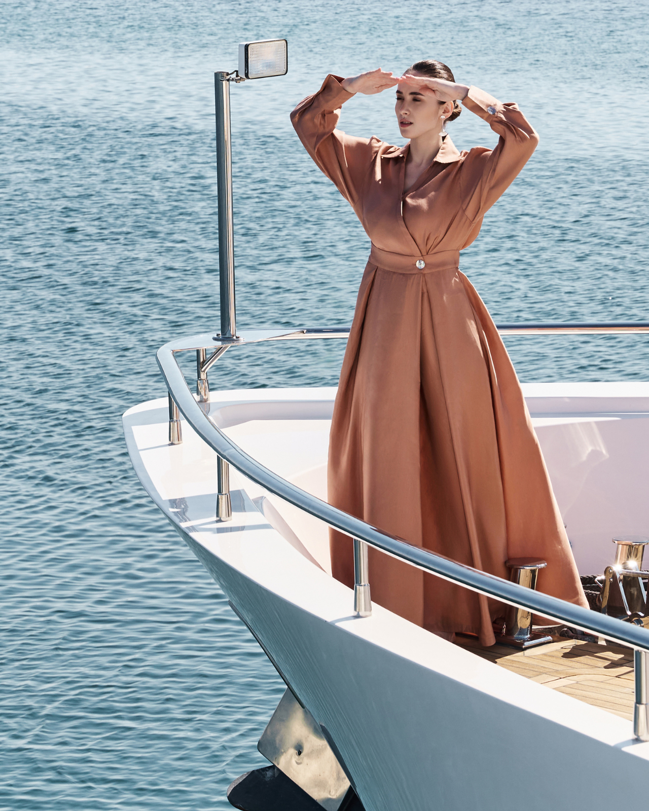 flared collar dress Maxi Short Sleeve Dress with Wide Collar M / Milk