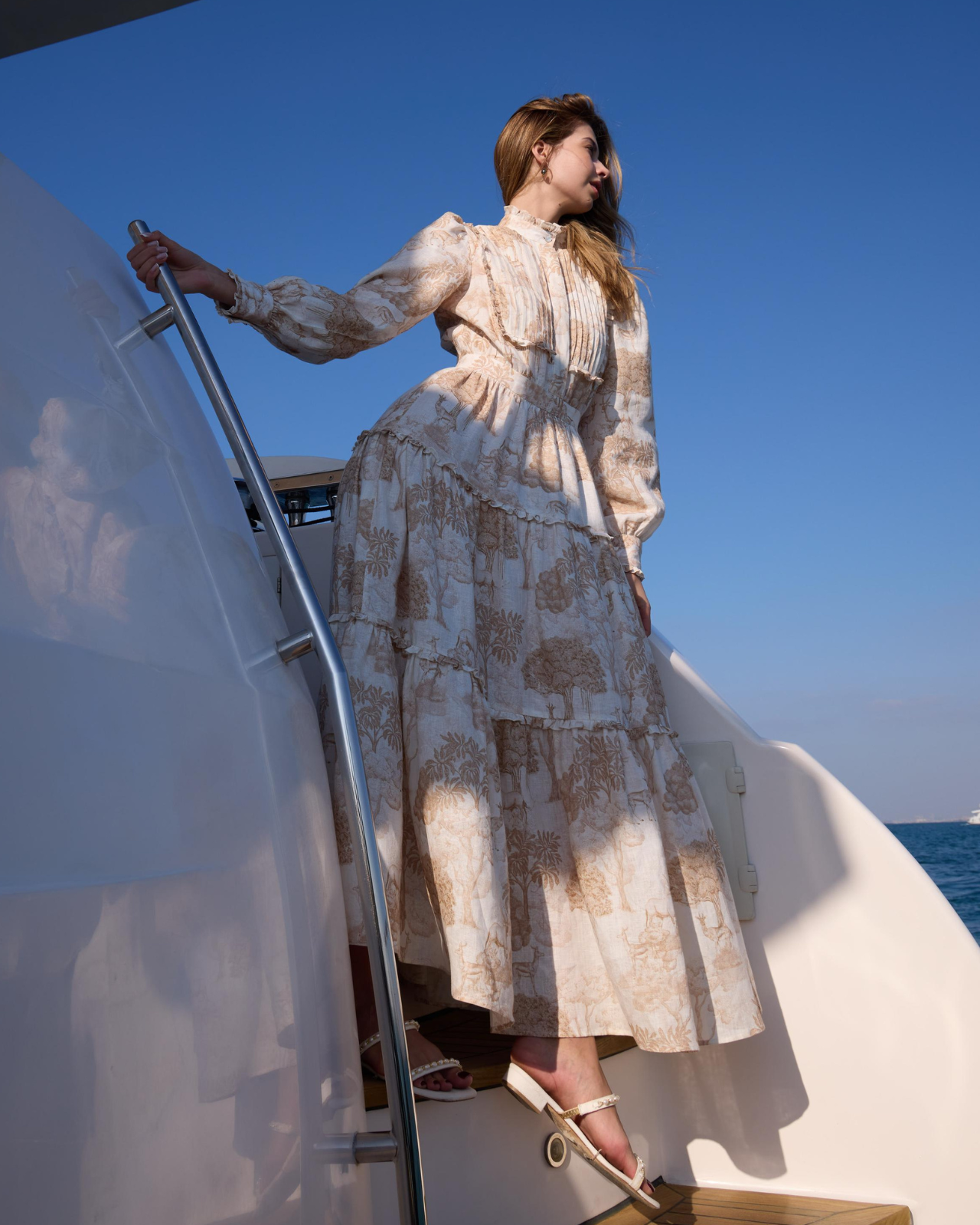 Women Mahra Printed Maxi Detailed Tiered Dress